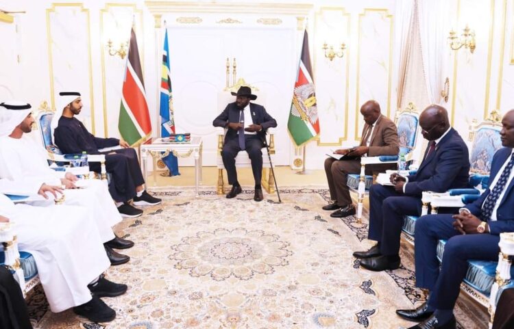 سلفاكير يلتقي في جوبا وزير الإمارات الشيخ شخبوط صبيحة قتال عنيف في المدينة